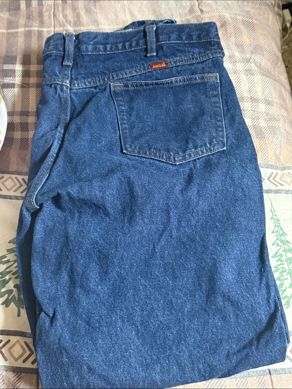 Rustler Men's Dark Blue Bootcut Jeans